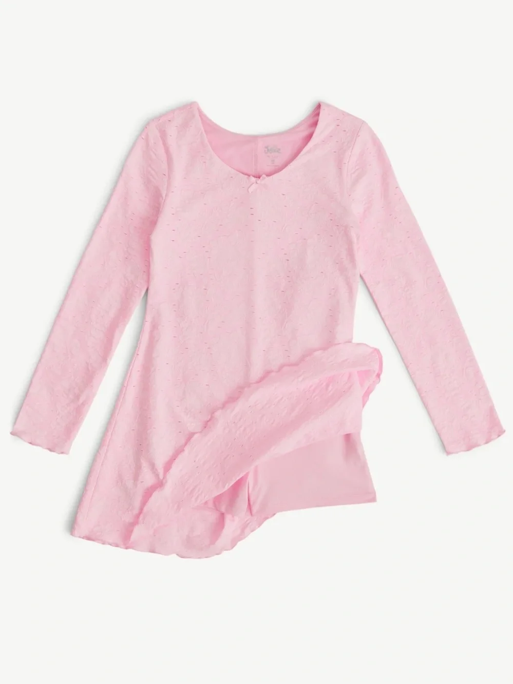 Justice Girl's Pink Skater Dress with Long Sleeves Size Large (12-14)